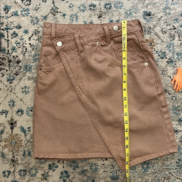 ASOS Asymmetrical Tan Denim Mini Skirt - Picture 10 of 16